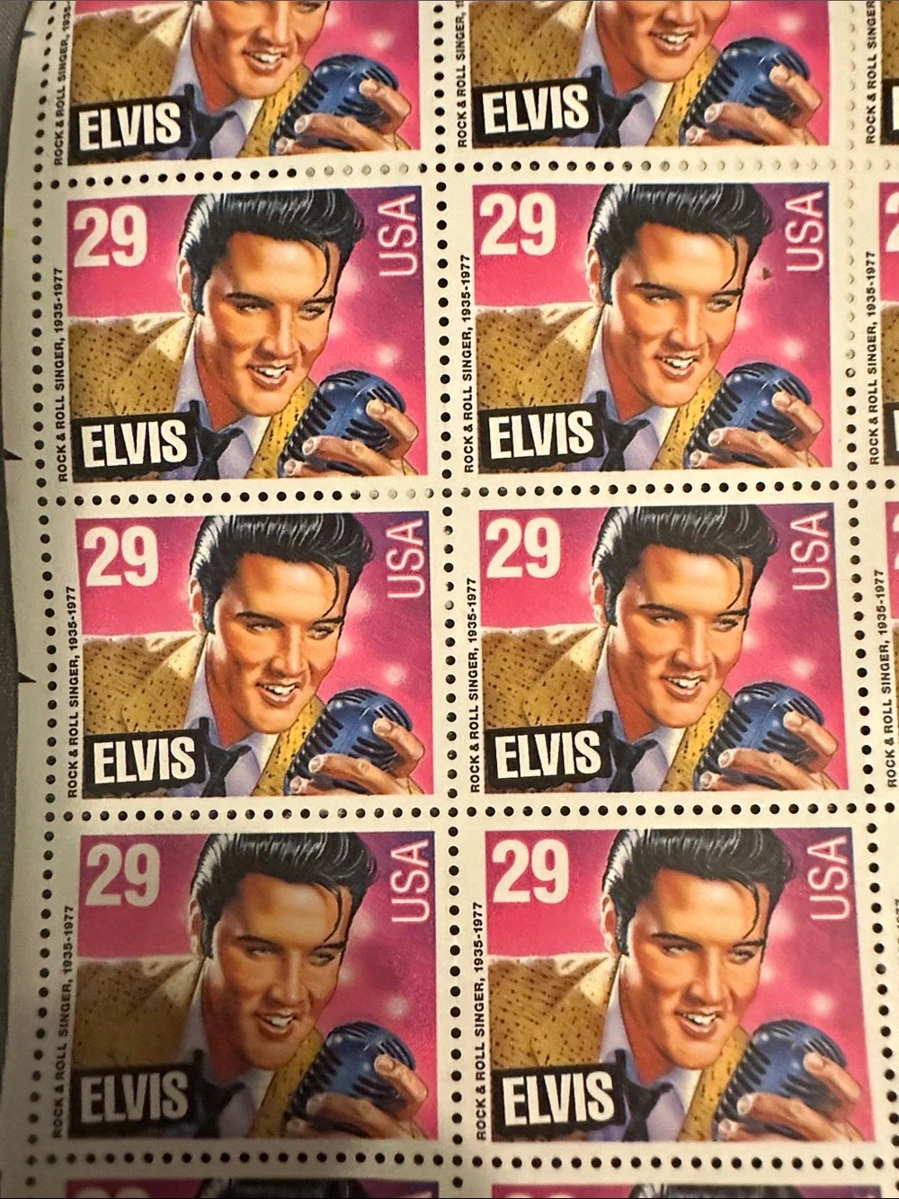 Vintage Collectible Elvis Stamp Sheet